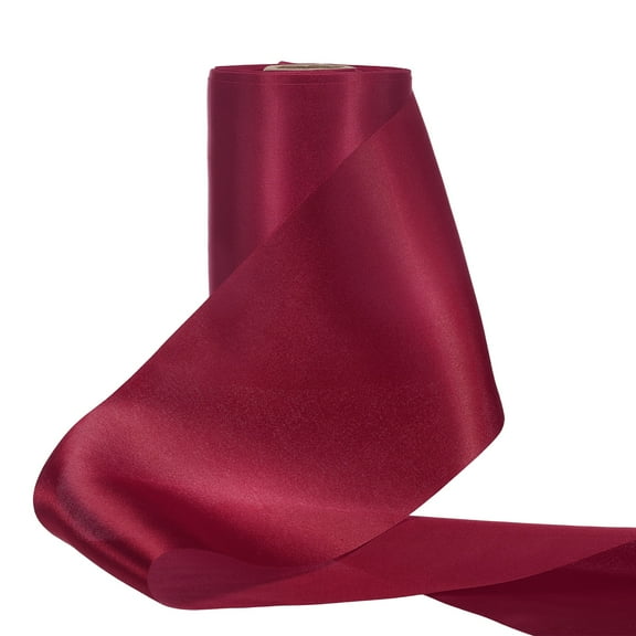 Uxcell Wide Satin Ribbon, Solid Color Thick Ribbon for Gift Wrapping and Wedding Decoration Wine Red