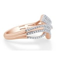 thumbnail image 4 of 1/7 CT Baguette Cut Natural White Diamond Bypass Band Ring In 14K Rose Gold Plated 925 Sterling Silver (Color: I-J, Clarity: I2-I3, 0.15 Cttw) -8.5, 4 of 8