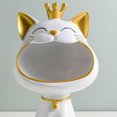 thumbnail image 2 of Figuritas de gato de resina estuche de almacenamiento regalos bonitas figuritas de gato de corona para oficina de estudio Likrtyny  Para estrenar, 2 of 9