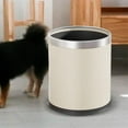 thumbnail image 2 of Open Top Trash Can Kitchen Trash Bin Simple Waste Container Waste Basket Waste Can Garbage Can for Apartment Living Room Home Butter White, 2 of 8