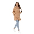 thumbnail image 6 of Xmarks Womens Oversized Sherpa Pullover Hoodie with Pockets Fuzzy Fleece Sweatshirt Coat Khaki US 6, 6 of 8