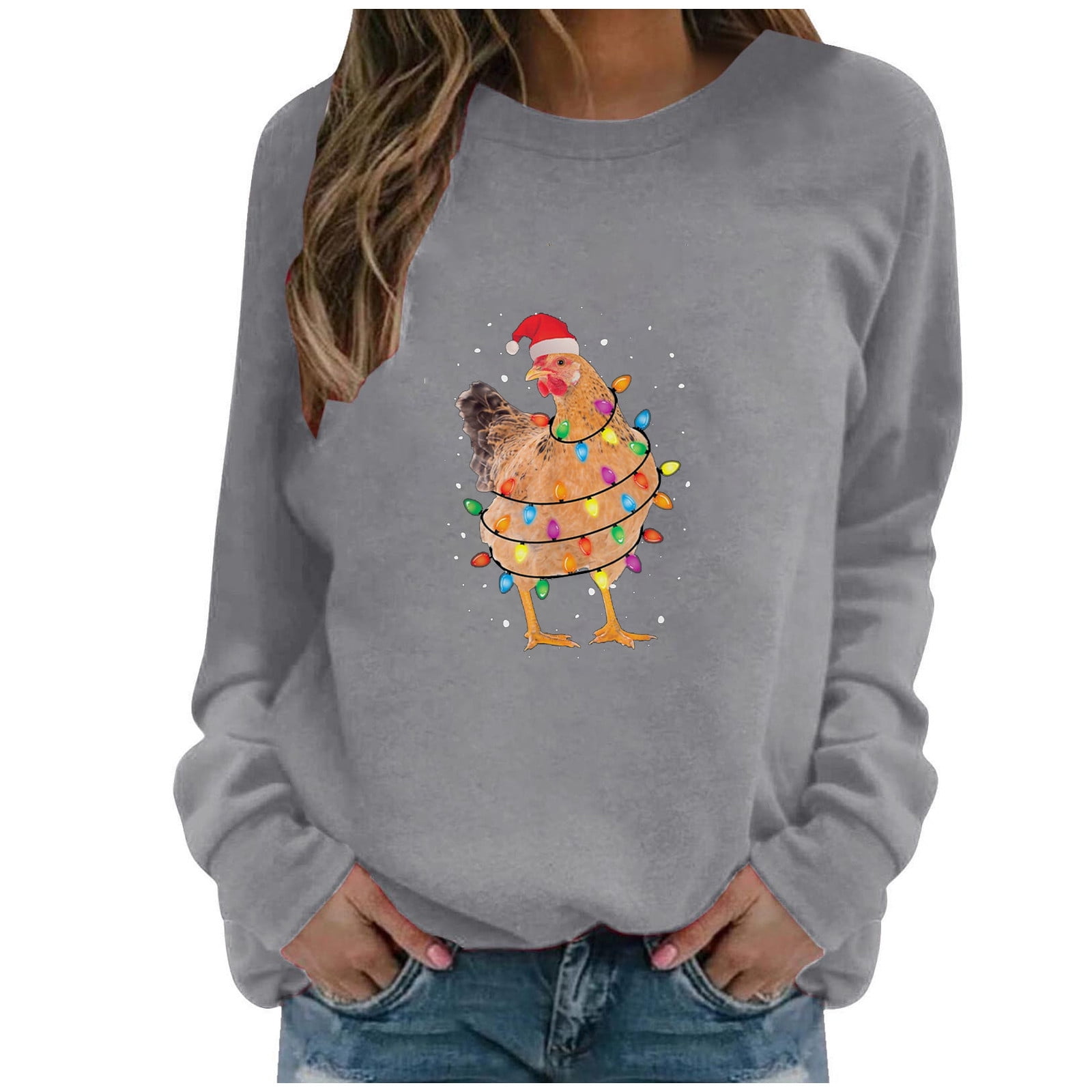 Womens Funny Christmas Shirts Cute Plus Size Ugly Christmas Sweater