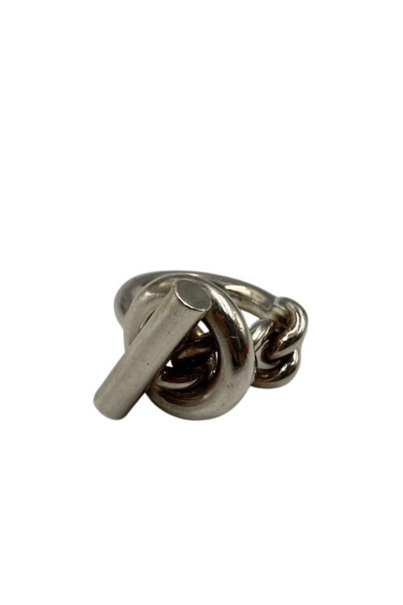 Pre-Owned HERMES Silver Croisette Ring Ag925 Men's Size 51