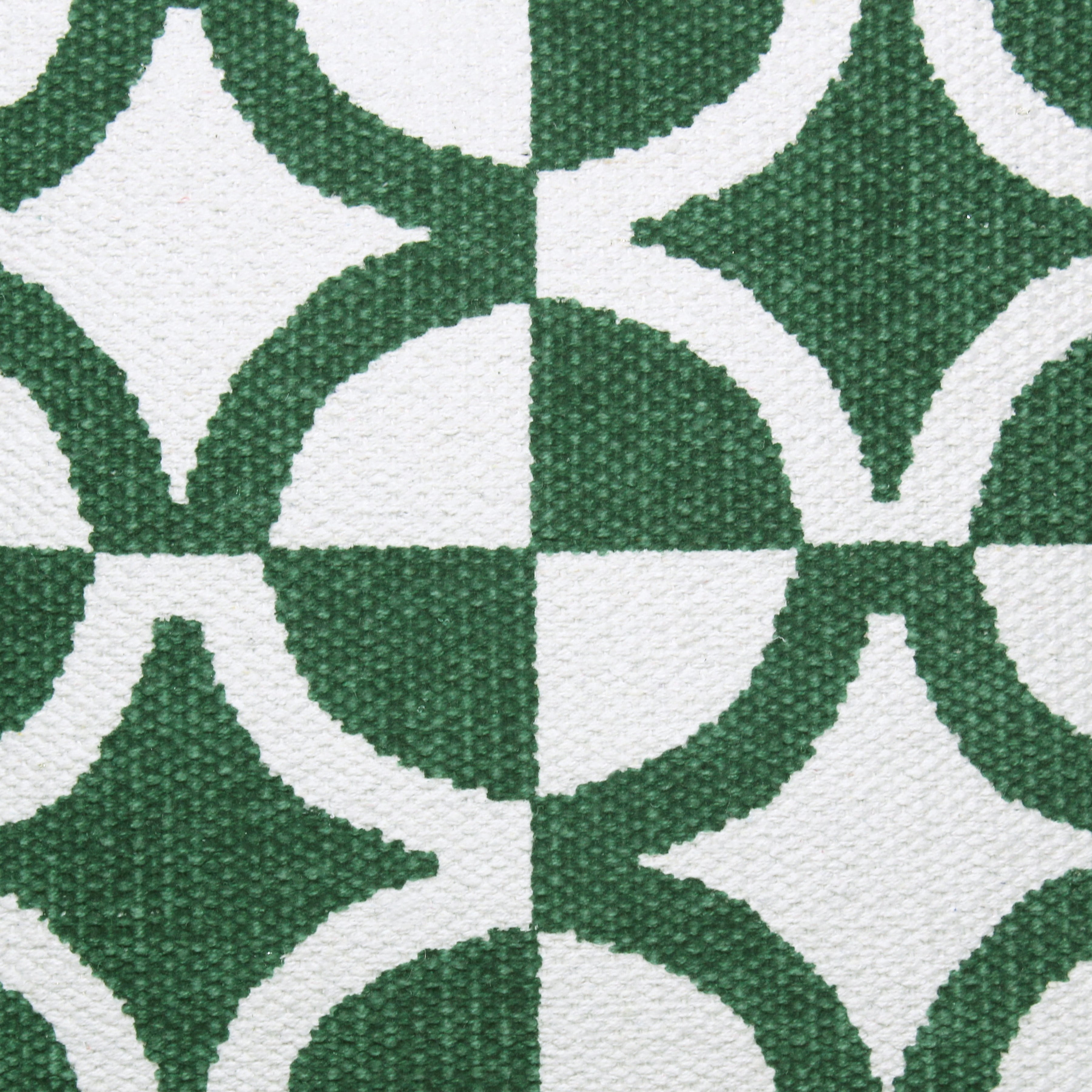 Ox Bay Naomi 20" x 20" Green/Ivory Geometric Cotton Blend Adult Decorative Throw Pillow