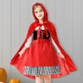 thumbnail image 2 of KAUOD Girls 3 Piece Halloween Clothes Set Red Poncho+a-Line Dress+skirts Toddler Halloween Psrty Outfits 5-12 Years, 2 of 9