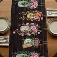 thumbnail image 5 of Table Runners 72 Inches Long Dress Scarves, Pink Spring Floral Farmhouse Kitchen/Dining Table Runner, Coffee Tablerunners, Farmhouse Botanical Wooden Retro Art 16x72 Inch, 5 of 9