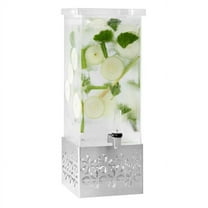Iris Rectangle Stainless Steel & Acrylic Beverage Dispenser - 4 gal