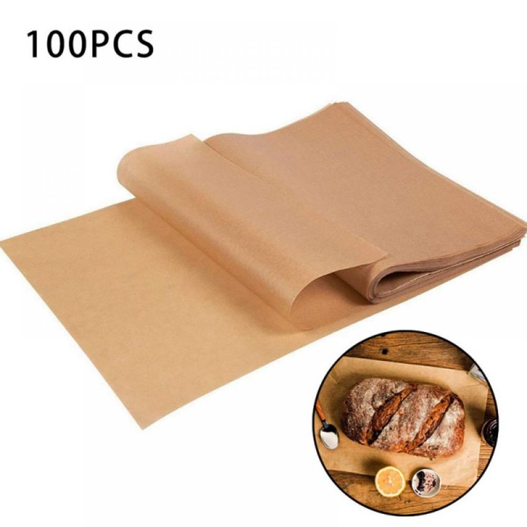 100 Pcs Parchment Paper Sheets Baking, 8x12 Inc Unbleached Precut