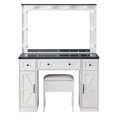 T4TREAM Farmhouse Vanity Table with Lighted Mirror, Makeup Vanity