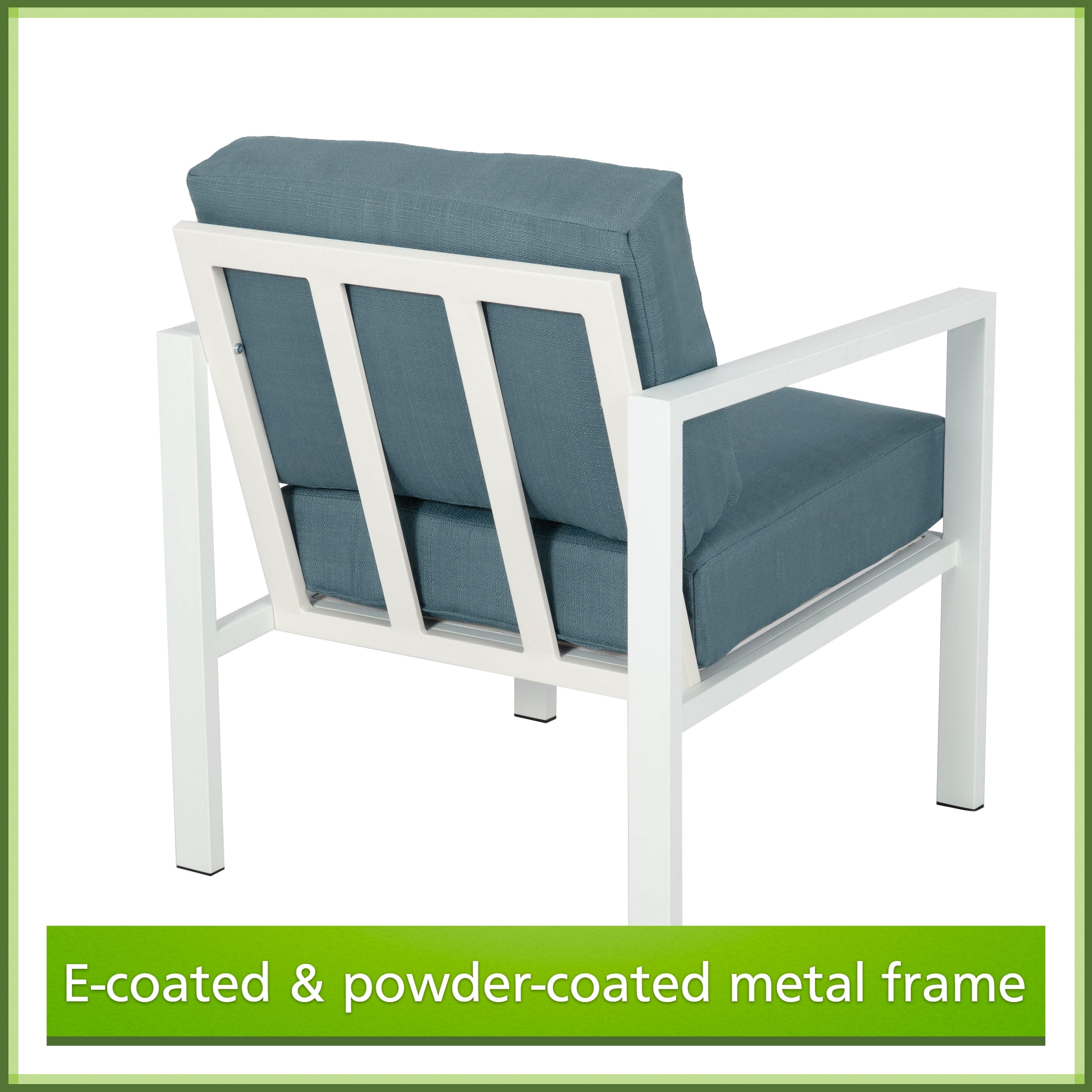 Mainstays Dashwood 4-Piece Outdoor Patio Conversation Set, Seats 4, Blue