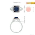thumbnail image 4 of Angara Natural 1 Ct. Blue Sapphire with Blue Sapphire Halo Ring in 14K White & Rose Gold for Women (Ring Size: 3.5), 4 of 9