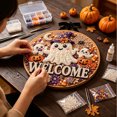thumbnail image 2 of Halloween Diamond Art Kits For Adults Clearance, DIY Pearl Diamond Art, Hanging Ornament For Halloween Front Door Decor, DIY Fall Home Decor Wall Art, Halloween DIY Gift (D), 2 of 6