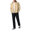 thumbnail image 2 of INSPIRE CHIC Men's Winter Coat Collared Button Front Fleece Lining Pockets Trucker Jacket S Light Khaki, 2 of 6