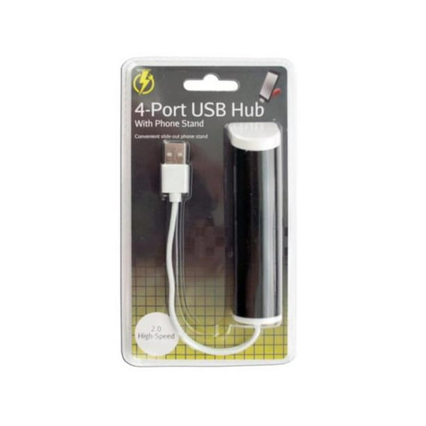 Kole Imports OS915-6 Hub USB 4 Ports avec Support de Téléphone - Pack de 6