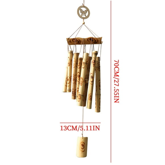 Birdeem Carillon Éolien Vintage en Bambou Naturel pour Extérieur Bricolage Gîte Hôtel Décoration de Porte et de Fenêtre Carillon Éolien