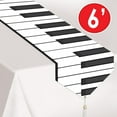 thumbnail image 2 of Beistle Printed Glossy Paper Piano Keyboard Table Runner Tableware for Music Theme Party Decorations Supplies, 11" x 6', Black/White, 2 of 2