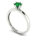 thumbnail image 2 of Clara Pucci 14K White Gold 0.5ct Emerald Solitaire Ring for Women, 2 of 8