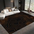 thumbnail image 3 of Area Rug For Living Room, Washable Simple Style Terrain Line Printed Rug, Black Rectangle Rugs Non-Slip Carpet For Kitchen, Bedroom, Office, Dining Room Decorative Carpe, 3 of 7