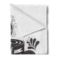 thumbnail image 2 of Saying Soft Flannel Fleece Throw Blanket, Hand-drawn Lettering on a Coffee Cup Piping Hot Aromatic Beverage, Cozy Plush for Indoor and Outdoor Use, 60" x 80", Dark Taupe and White, by Ambesonne, 2 of 5