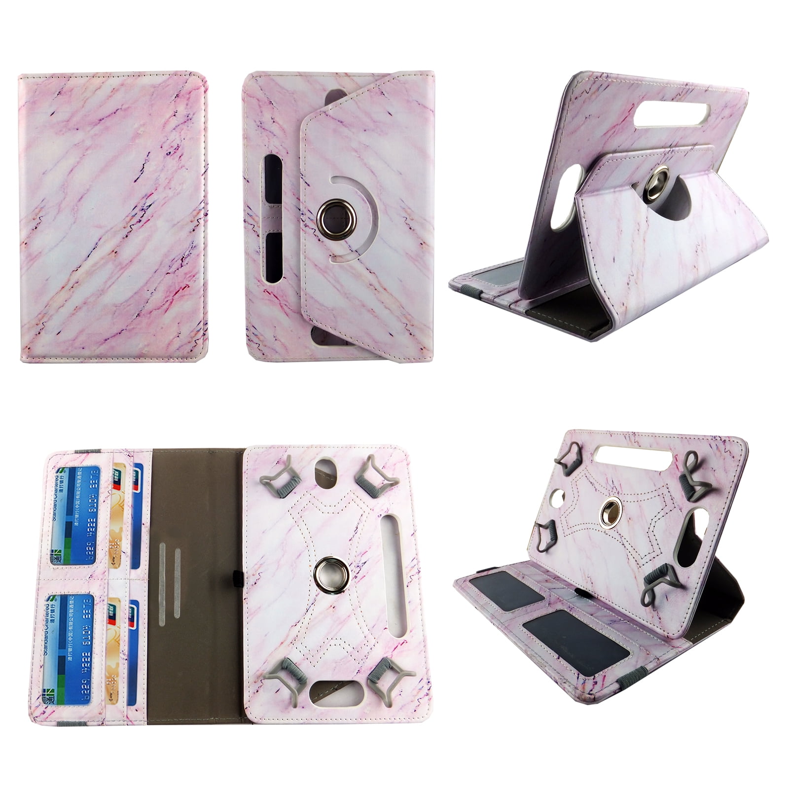 Archeoloog commando Fysica Pink Marble tablet case 7 inch for LG G Pad LTE 7" 7inch android tablet  cases 360 rotating slim folio stand protector pu leather cover travel  e-reader cash slots - Walmart.com