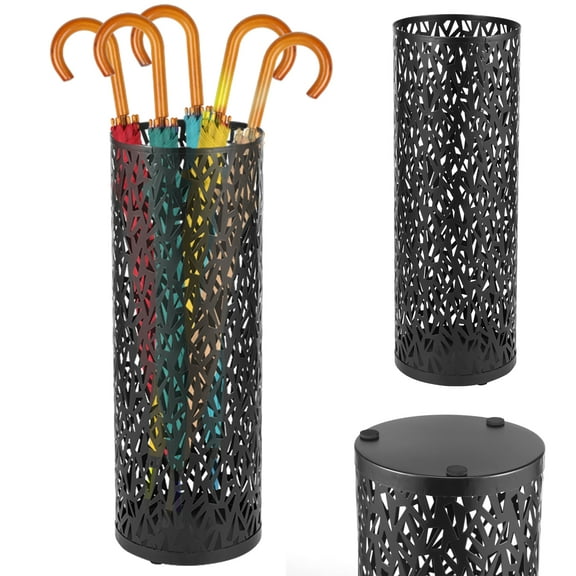 Lzvxtym Metal Umbrella Holder, Umbrella Stand Rack Umbrella Holder Basket for Home Entryway, Black