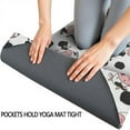 thumbnail image 3 of White Cow Spot Pattern Hot Yoga Mat Towel Non Slip for Hot Yoga - Quick-Drying Yoga Mat Cover with 4 Corner Pockets with Travel Bag - Hot Yoga Towel Non Slip 74"x26", 3 of 6