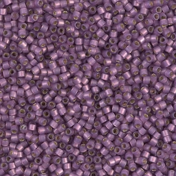 Miyuki Delica Seed Beads DB2182 11/0 Duracoat Silver Lined Lilac Semi-Frosted 7.2 Grams