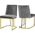 thumbnail image 1 of Pemberly Row Contemporary Gray Velvet Dining Chair (Set of 2), 1 of 4