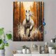 thumbnail image 4 of Qisvanset 12x16 Inch 2D Flat Framed Canvas Art, White Horse Gallop Autumn Forest Equestrian Western Farmhouse Wall Art, 4 of 5