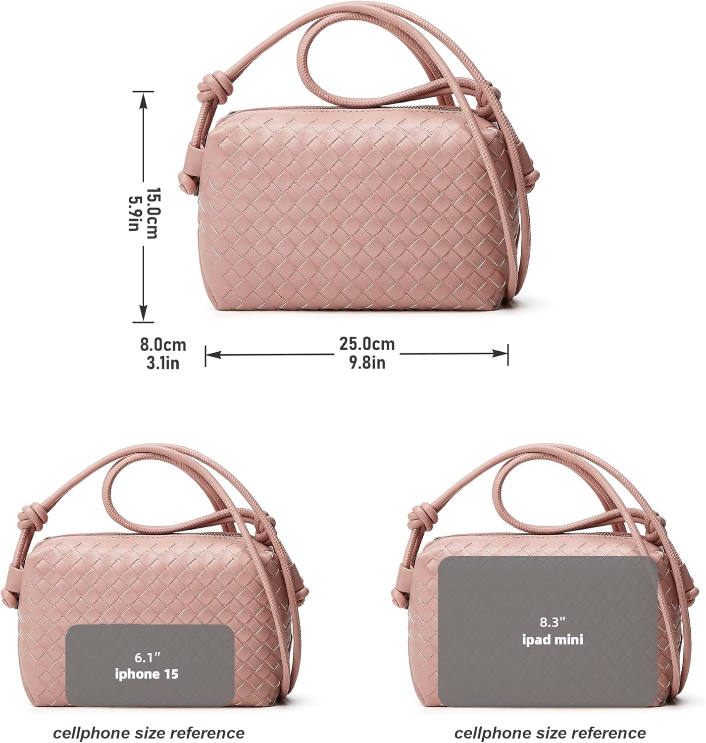 Woven Crossbody Bags for Women: Vegan Leather Handbag - Handwoven Small Purse - Trendy Shoulder Bag