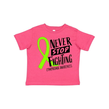 

Inktastic Never Stop Fighting Lymphoma Awareness Gift Toddler Boy or Toddler Girl T-Shirt