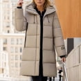 thumbnail image 2 of Women's Solid Color Casual Zipper Hooded Windproof Down Coat Fashion Keep Warm Jacket, 2 of 4