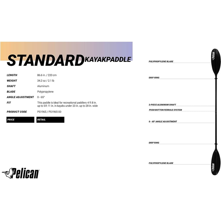 Pelican Standard Kayak Paddle, 87-Inch Two-Piece photo 8