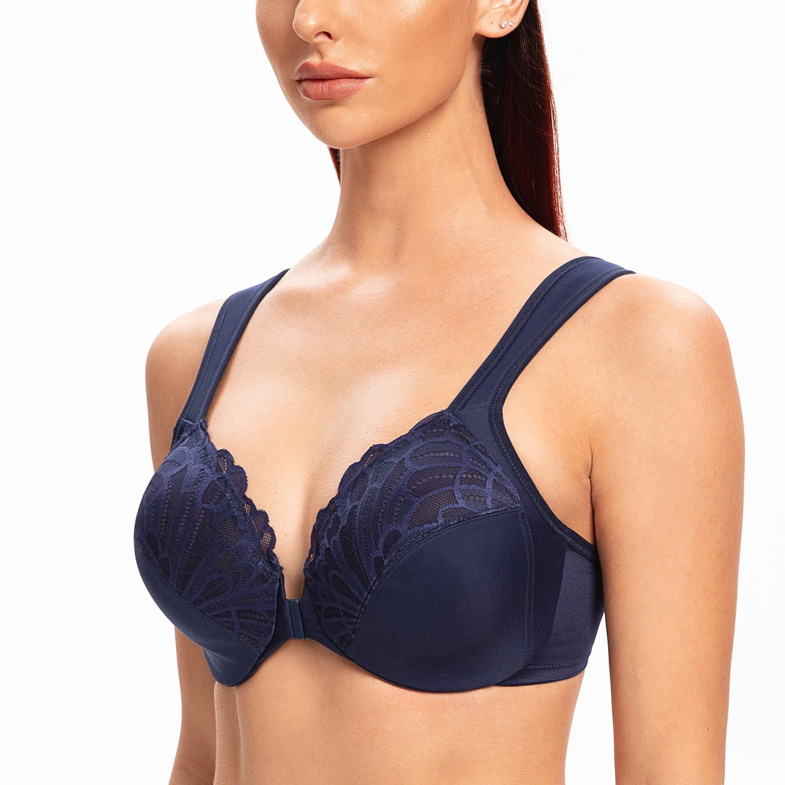 MELENECA Underwire Front Closure Bras for Women Blue 44F
