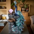 thumbnail image 4 of 13.8-inch Peacock-Shaped Indoor Tabletop Fountain with LED Lights, Multi-Layer Waterfall & Crystal Ball Includes 10 Free Natural Crystals Silent Zen Decor for Home, Office & Meditation, 4 of 9