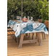 thumbnail image 2 of Outdoor Tablecloth with Umbrella Hole and Zipper, Blue Snowman Christmas Rectangle Table Cloth 60x102 Inch Waterproof Tablecloth, Xmas Tree Snowflake Winter Rustic Elk Picnic Table Cover for Patio, 2 of 7