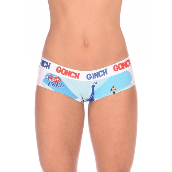 Ginch Gonch Women's I Love Paris Gogo Briefs Medium