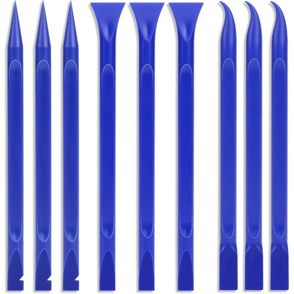 Car Crevice Cleaning Tool, 9 Pieces No-Scratch Plastic Scraper Tool for Tight Spaces, Multi-Use Small Paint Scraper Tool Sticker Remover for Kitchen, Crevices, Food, Paint, Labels, Oil Stains, Dirt
