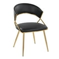 thumbnail image 4 of LumiSource Gold Metal, Black PU Jie Dining Chair - Set of 2, 4 of 6