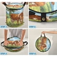 thumbnail image 4 of 50L Extra Large Popup Hamper Collapsible Laundry Basket With Zippered Lid 15.7x18.5in The Mother Cow and Her Calf, 4 of 7