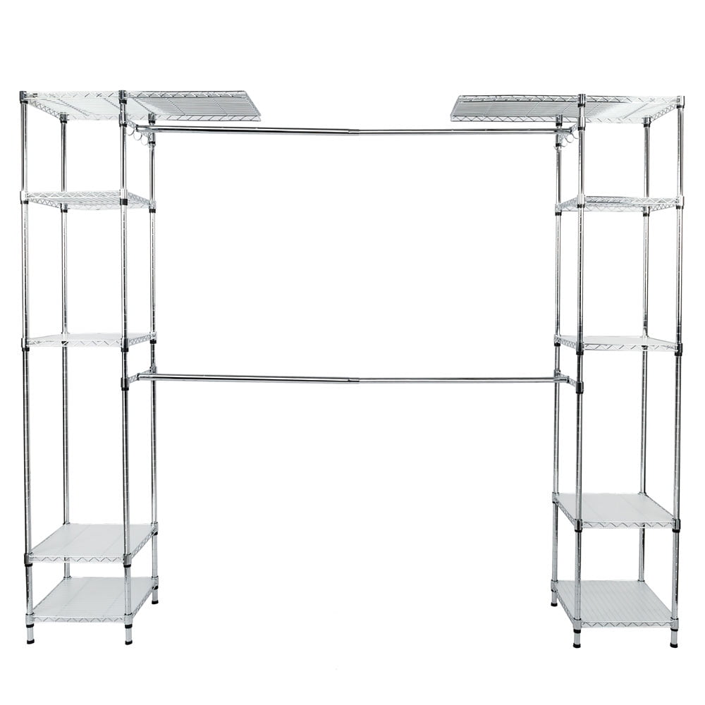 Lowestbest Hanging-rods Closet Organizer, Silver Lowestbest Hanging-rods Closet Organizer, Silver