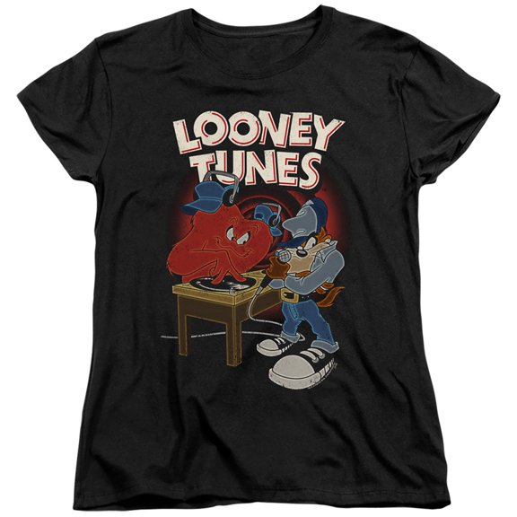 Looney Tunes Dj Looney Tunes S S Women's T-Shirt Black