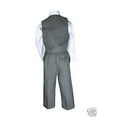 thumbnail image 4 of New 4PC Vest Set Baby Toddler Boy Pinstripe Formal Wedding Tuxedo Suit Gray S-20, 4 of 7