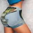 thumbnail image 4 of Rateoe Largemouth Bass jumps out of water Printed Power Workout Shorts for Women Tummy Control Squat Proof Ribbed Thick Seamless Scrunch Active Short-Small, 4 of 8