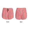 thumbnail image 3 of Balery Red And White Stripes Pantalones cortos deportivos para mujer con forro y dos bolsillos, elásticos, para entrenamiento, gimnasio, yoga-Large, 3 of 7