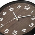 thumbnail image 5 of Decorative Modern Round Wood- Looking Plastic Wall Clock for Living Room, Kitchen, or Dining Room, 5 of 8