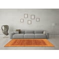thumbnail image 3 of Ahgly Company Indoor Square Oriental Orange Industrial Area Rugs, 4' Square, 3 of 4