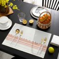 thumbnail image 3 of Orange Striped Placemats Set of 6, Abstract Modern Geometric Stripes Placemats for Dining Table, Place Mats for Kitchen Tabletop, Waterproof Wipeable Dining Table Mats Set, 3 of 9