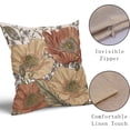 thumbnail image 4 of Brown Rust Red Vintage Floral Pillow Covers 18x18 Rustic Flowers Botanical Print Decorative Throw Pillows Outdoor Country Decorations Pillow Cases for Couch Sofa Bed Decor Set of 2, 4 of 6