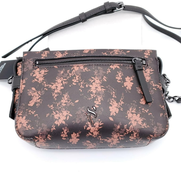 Simply Vera Wang Sintra Crossbody Bag Black Brown Floral Walmart